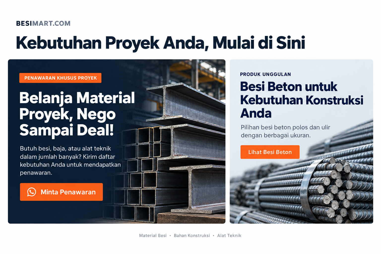 Penawaran Material Proyek Besi dan Baja